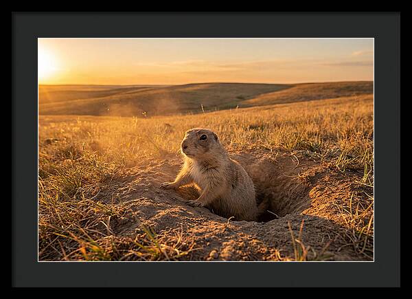 Prairie Dog Pup At Sunset