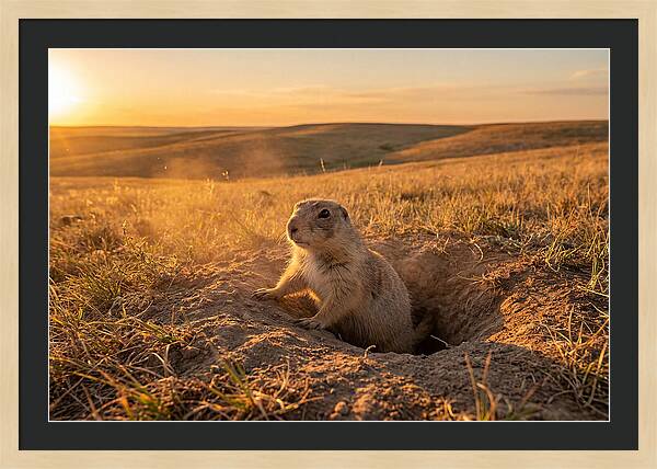 Prairie Dog Pup At Sunset