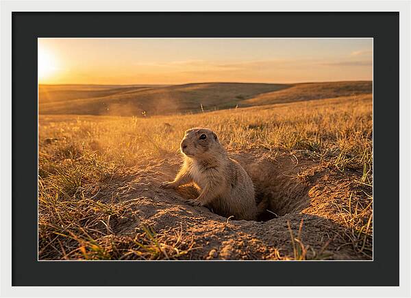 Prairie Dog Pup At Sunset
