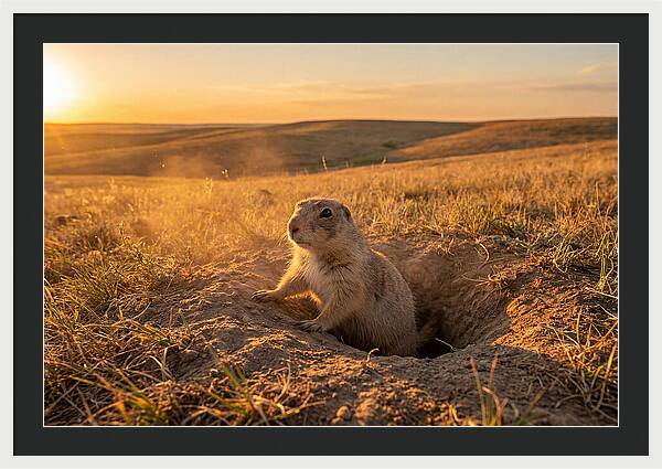 Prairie Dog Pup At Sunset