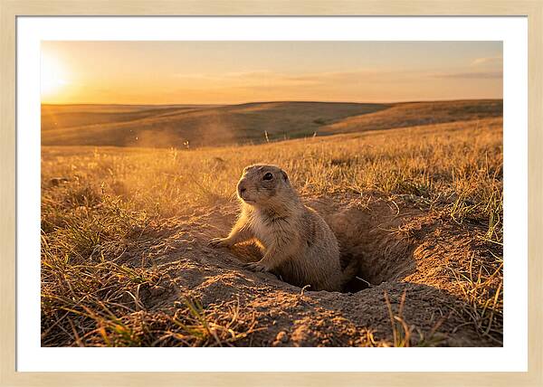Prairie Dog Pup At Sunset