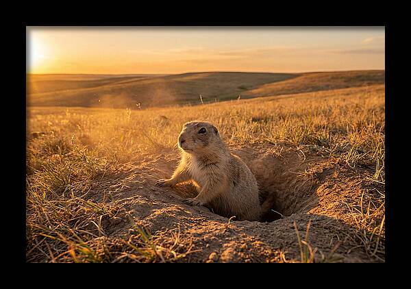 Prairie Dog Pup At Sunset