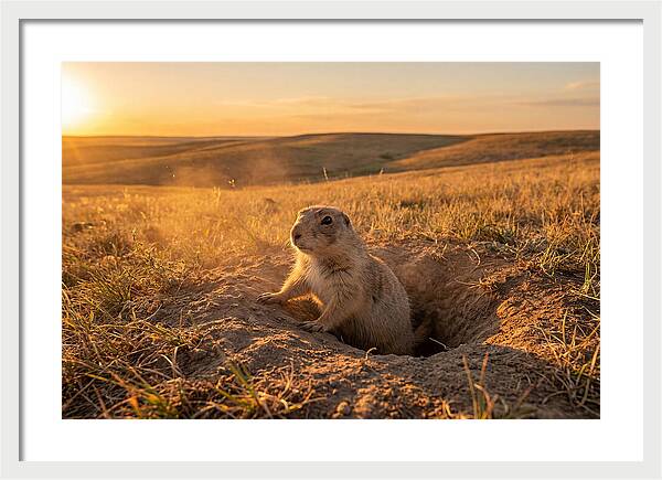 Prairie Dog Pup At Sunset