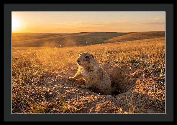 Prairie Dog Pup At Sunset