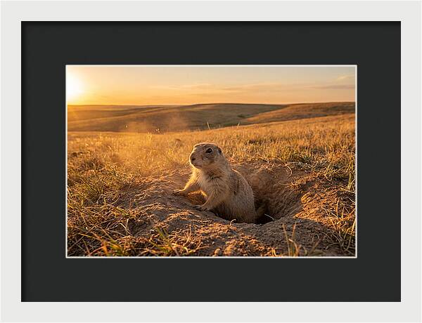 Prairie Dog Pup At Sunset