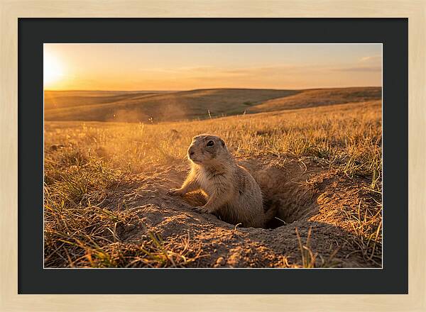 Prairie Dog Pup At Sunset