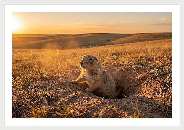 Prairie Dog Pup At Sunset