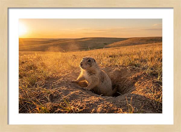 Prairie Dog Pup At Sunset