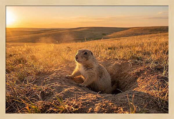 Prairie Dog Pup At Sunset