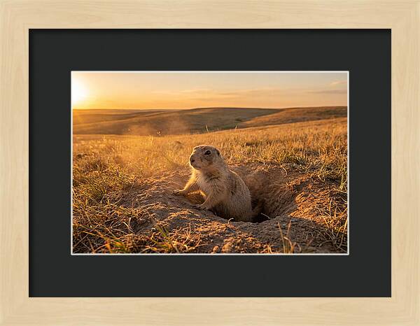 Prairie Dog Pup At Sunset