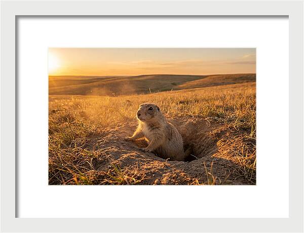 Prairie Dog Pup At Sunset