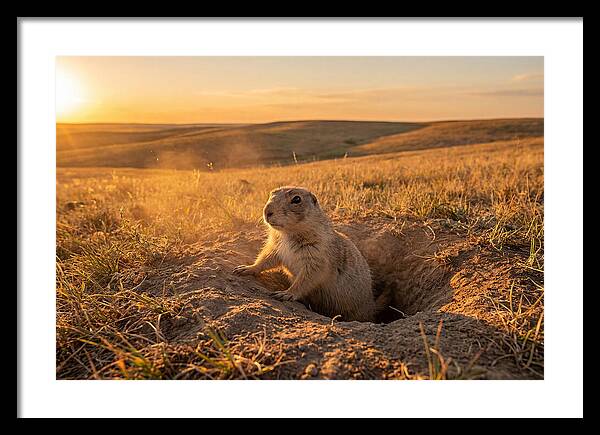 Prairie Dog Pup At Sunset