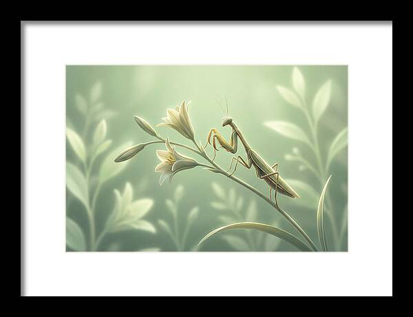 Praying Mantis Among Blossoms