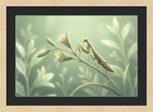 Praying Mantis Among Blossoms