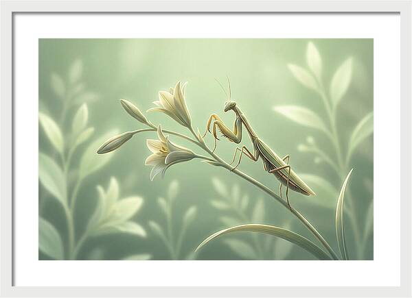 Praying Mantis Among Blossoms
