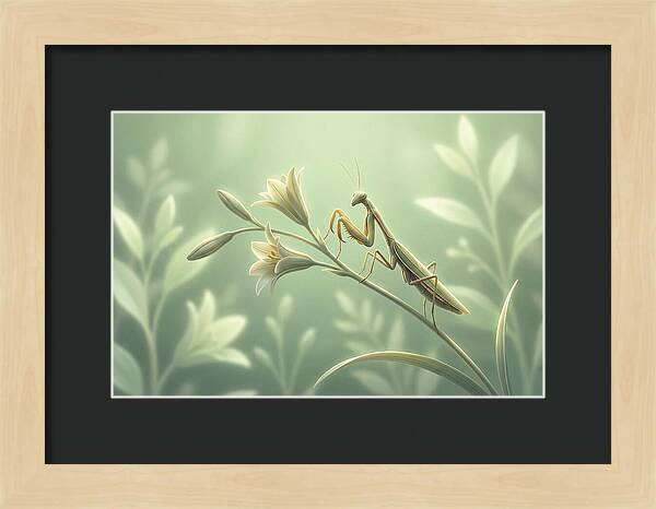 Praying Mantis Among Blossoms