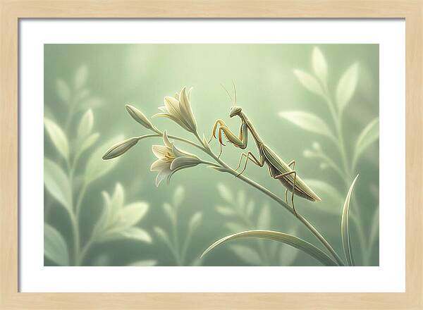 Praying Mantis Among Blossoms