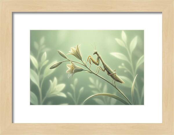 Praying Mantis Among Blossoms