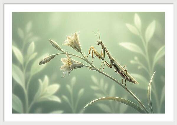 Praying Mantis Among Blossoms