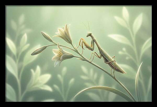 Praying Mantis Among Blossoms