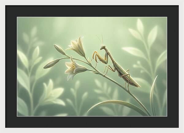 Praying Mantis Among Blossoms