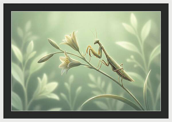 Praying Mantis Among Blossoms