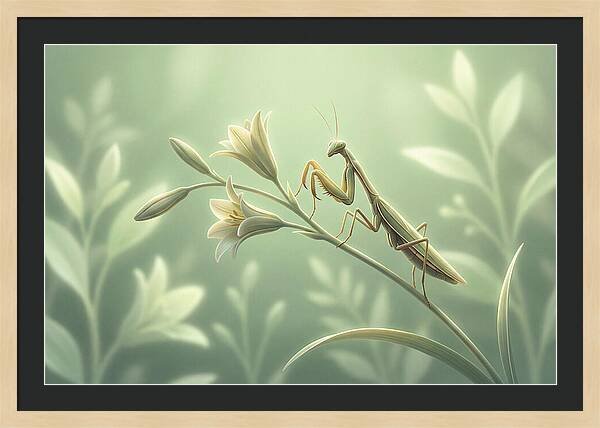 Praying Mantis Among Blossoms