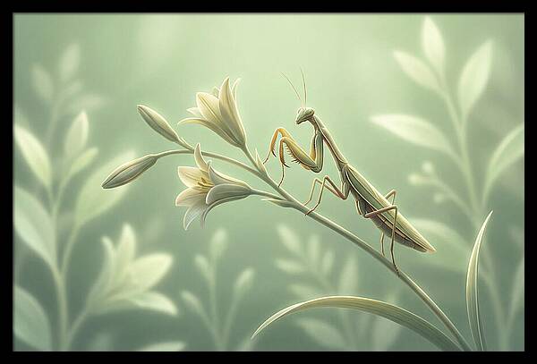 Praying Mantis Among Blossoms