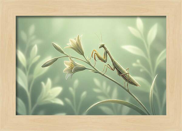 Praying Mantis Among Blossoms