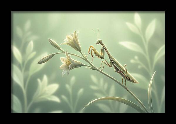 Praying Mantis Among Blossoms