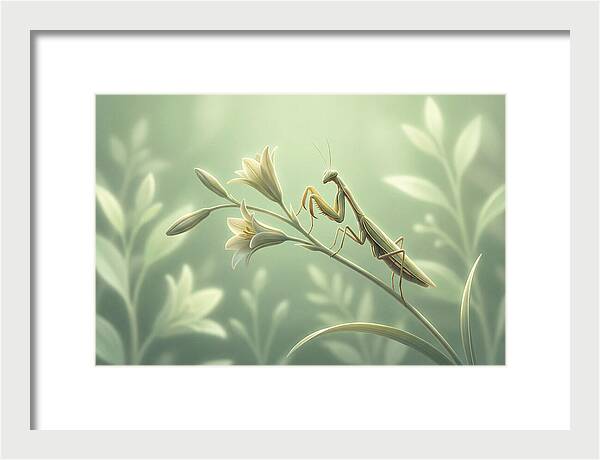 Praying Mantis Among Blossoms