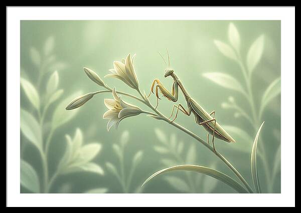 Praying Mantis Among Blossoms