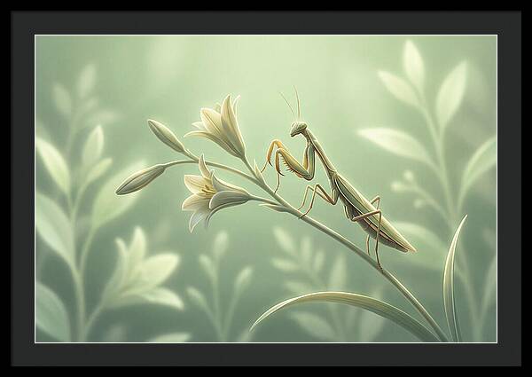 Praying Mantis Among Blossoms