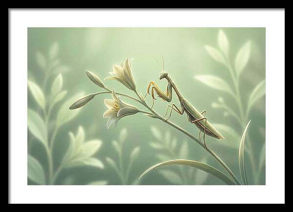 Praying Mantis Among Blossoms