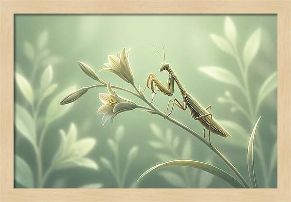 Praying Mantis Among Blossoms