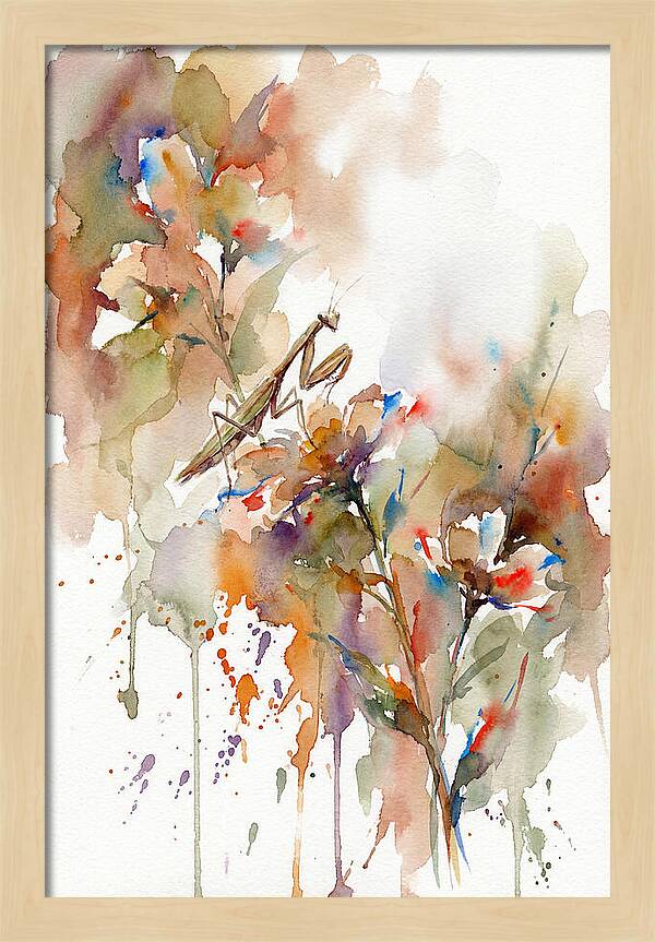 Praying Mantis Among Blossoms