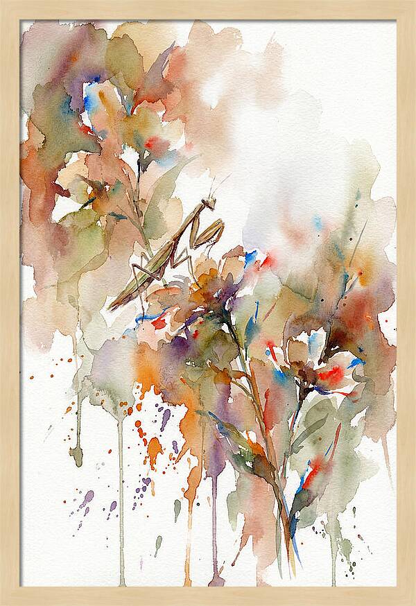 Praying Mantis Among Blossoms