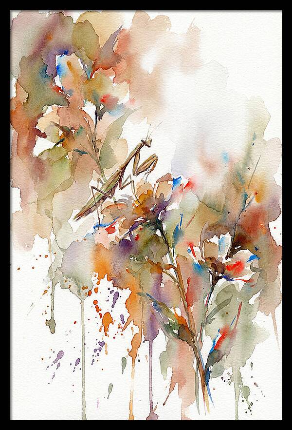 Praying Mantis Among Blossoms