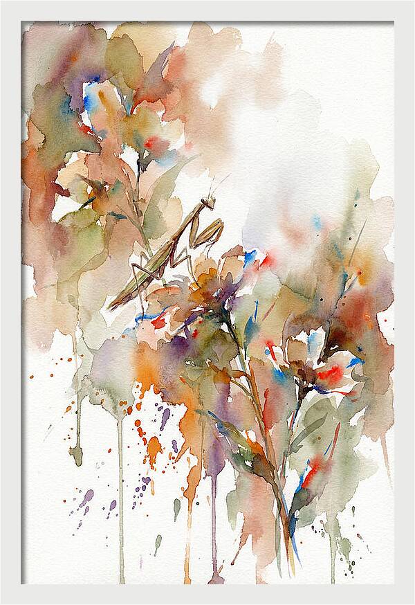 Praying Mantis Among Blossoms