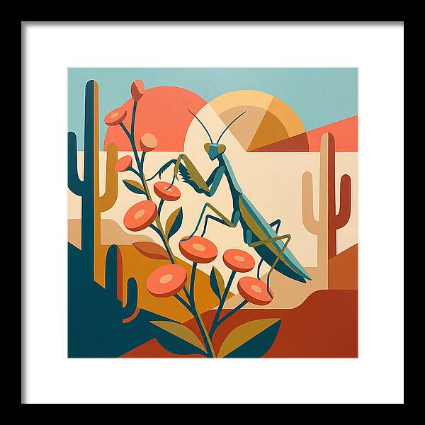 Praying Mantis In A Desert Landscape