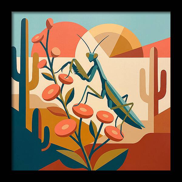 Praying Mantis In A Desert Landscape