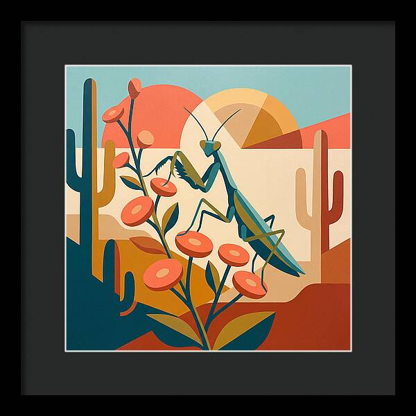 Praying Mantis In A Desert Landscape