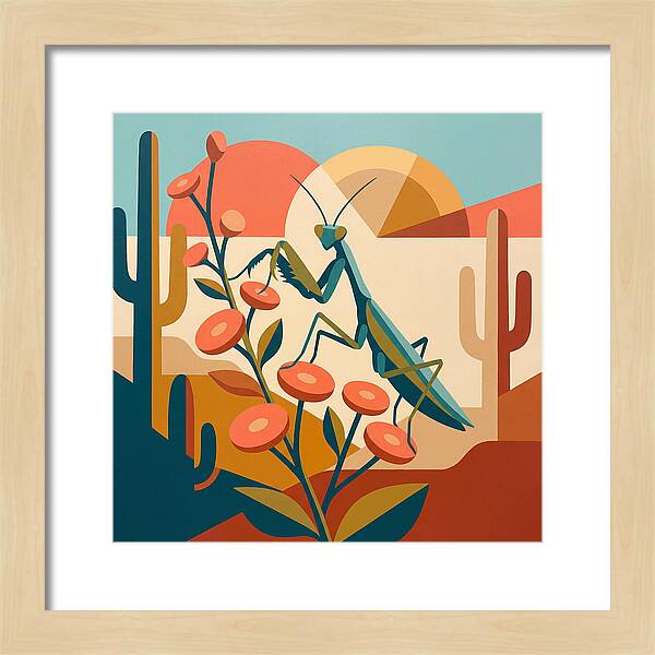 Praying Mantis In A Desert Landscape