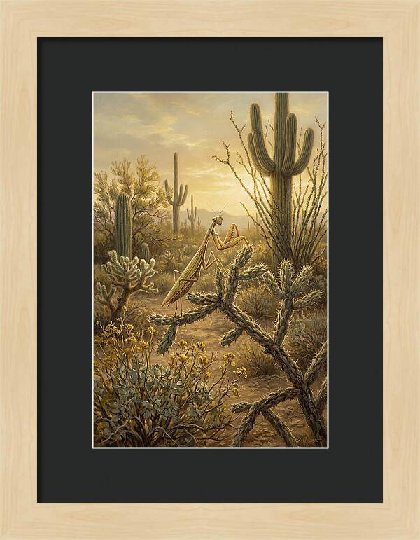 Praying Mantis In Desert Serenity