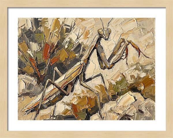 Praying Mantis In Earthy Tones