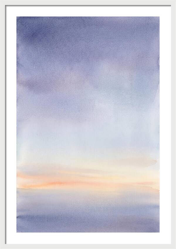 Pre Dawn Sky With Thin Orange Horizon