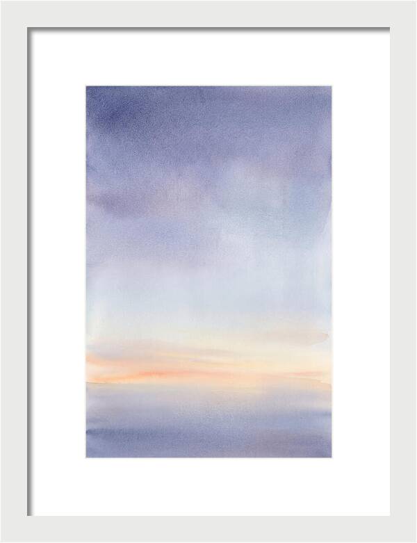 Pre Dawn Sky With Thin Orange Horizon