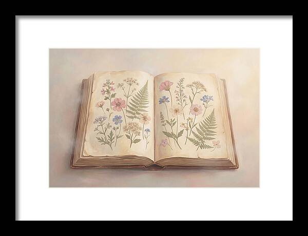 Pressed Flowers In An Old Book