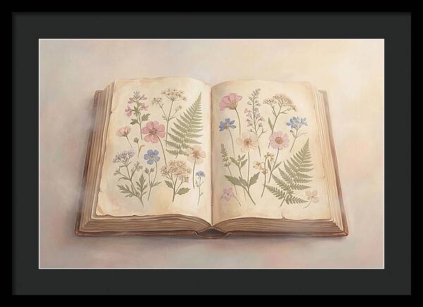 Pressed Flowers In An Old Book