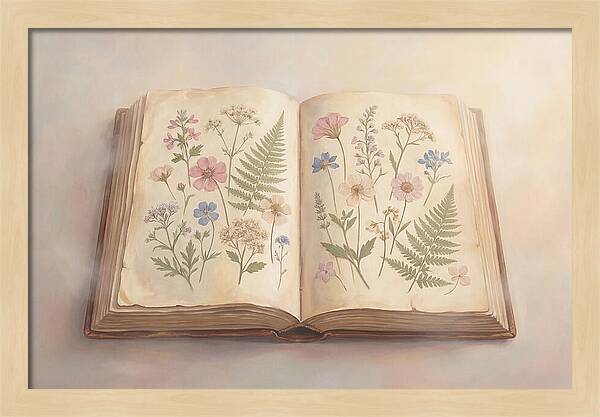 Pressed Flowers In An Old Book